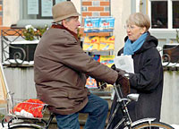 Auf dem Markt sprach er tglich mit denen, die er gerade antraf